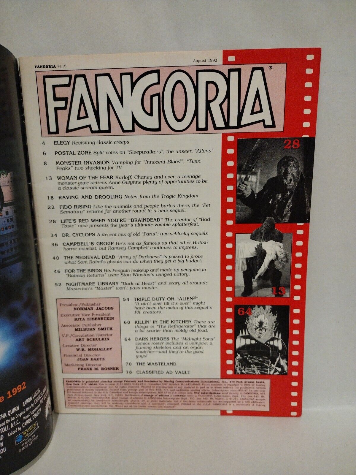 FANGORIA Magazine #115 (1992) Army Of Darkness Batman Pet Cemetery II Braindead