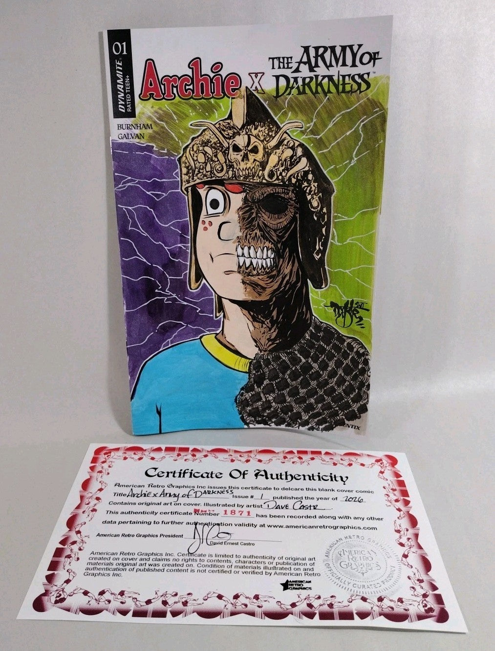 Archie X AOD #1 (2026) Dynamite Sketch Variant Comic W Original Dave Castr Art