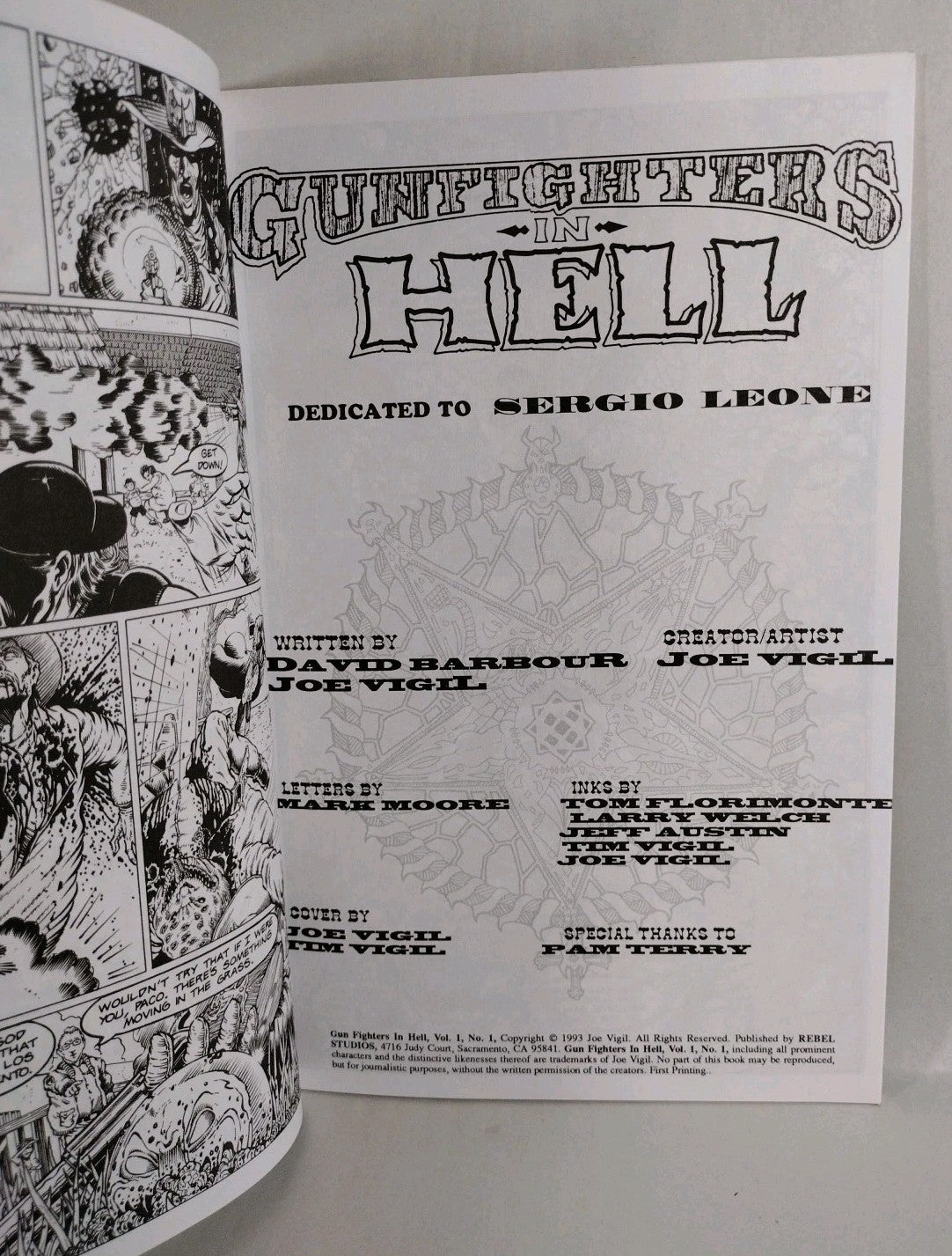 Gunfighters In Hell (1993) Rebel Studios Joe Vigil Comic Lot Set #1 2 4 5
