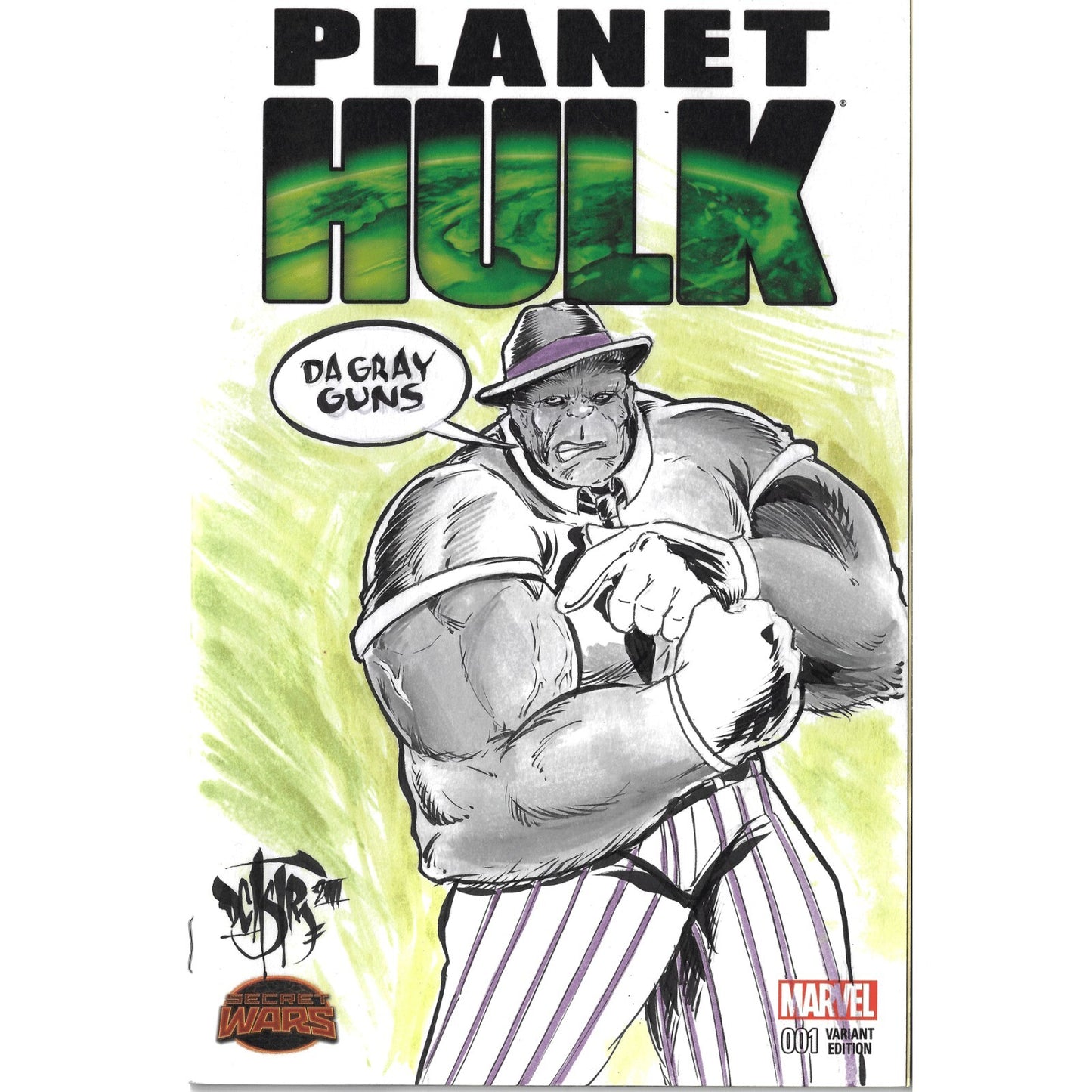 Planet Hulk 1 (2015) Blank Cover Variant Comic W Original Dcastr Mr Fixit Art