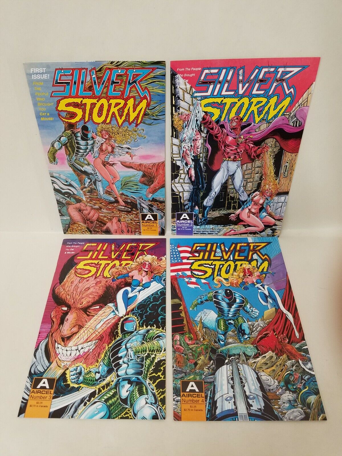 SILVER STORM #1 2 3 4 Complete Limited Series Set (1990) Aircel Comics 