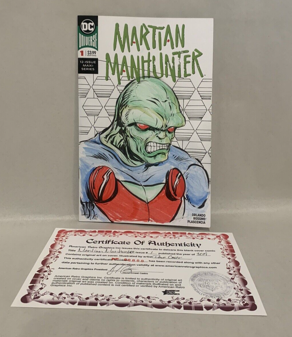 MARTIAN MANHUNTER #1 Blank Sketch Variant Cover Comic W Original Art Dave Castr