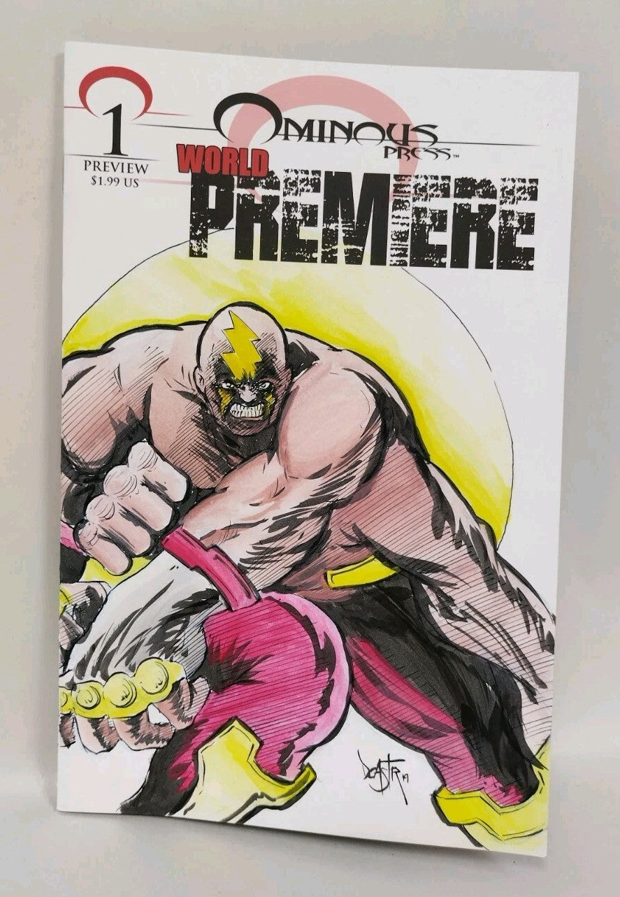 Ominous Press World Premiere #1 Sketch Cover Variant Comic W Original DCastr Art