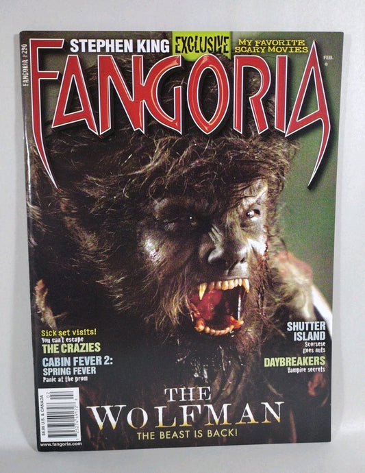 FANGORIA Magazine #290 (2009) Wolfman The Crazies Day Breakers Shutter Island