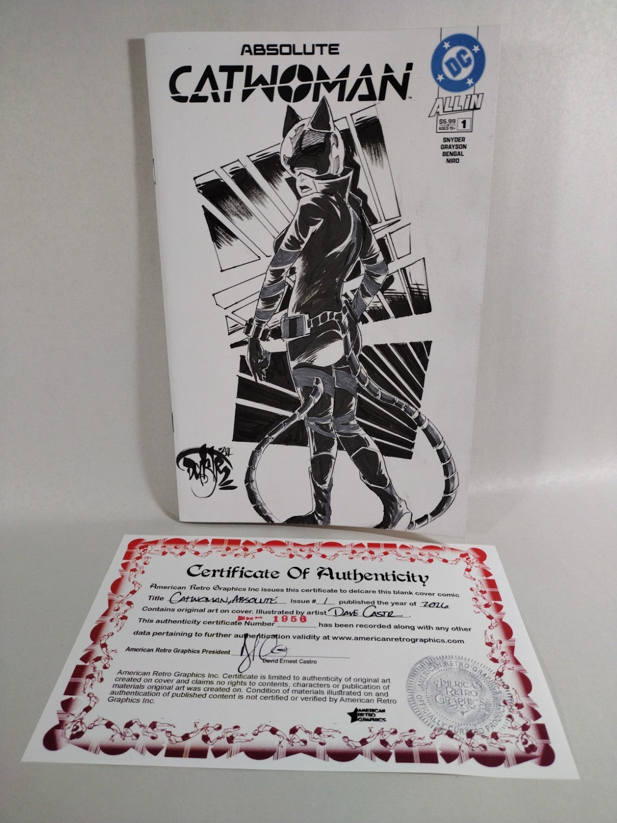 Absolute Catwoman #1 (2026) DC Comic Sketch Var Cover W Original Dave Castr Art
