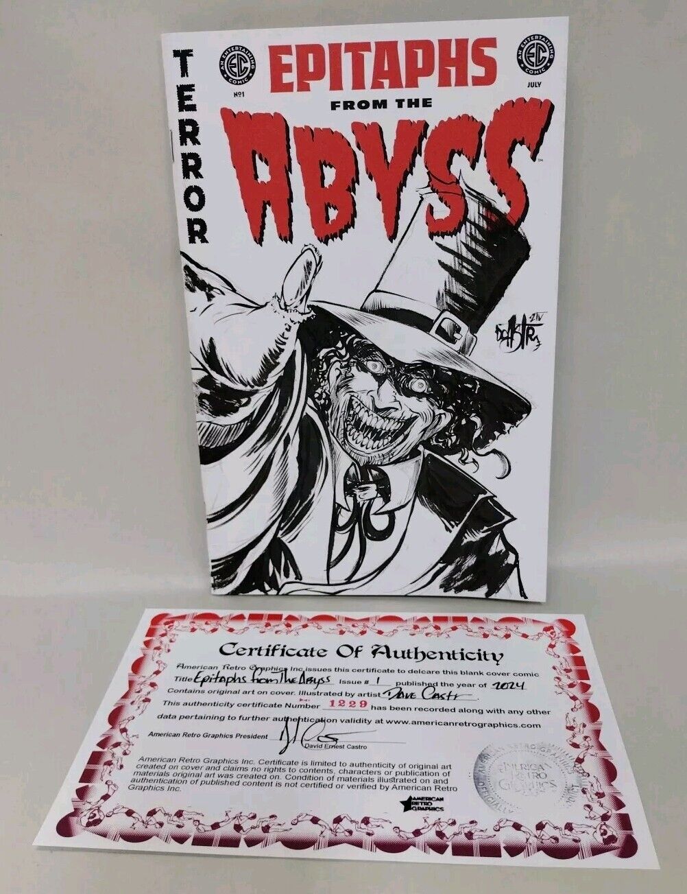 Epitaphs From The Abyss 1 (2024) EC Comic Sketch Cover Var W Original DCastr Art