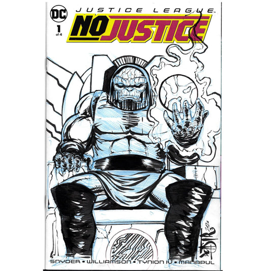 JUSTICE LEAGUE NO JUSTICE #1 Blank Variant Cover Comic W Original Art Dave Castr
