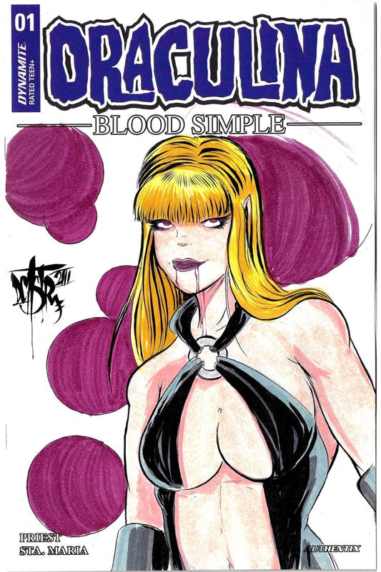 Draculina Blood Simple 1 (2023) Blank Cover Dynamite Comic w Original DCastr Art