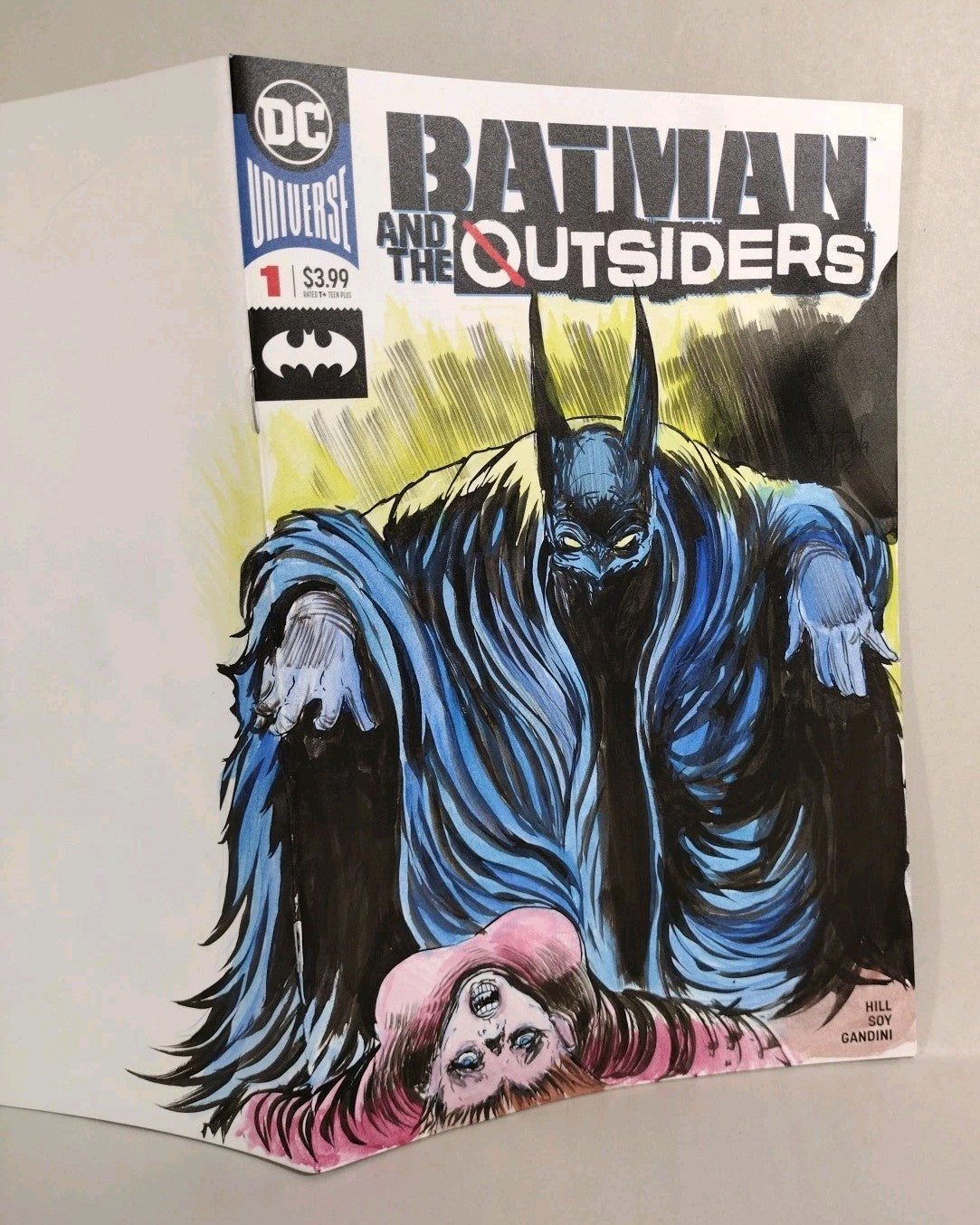 BATMAN AND THE OUTSIDERS #1 Blank Variant Cover Comic W Original Art Dave Castr