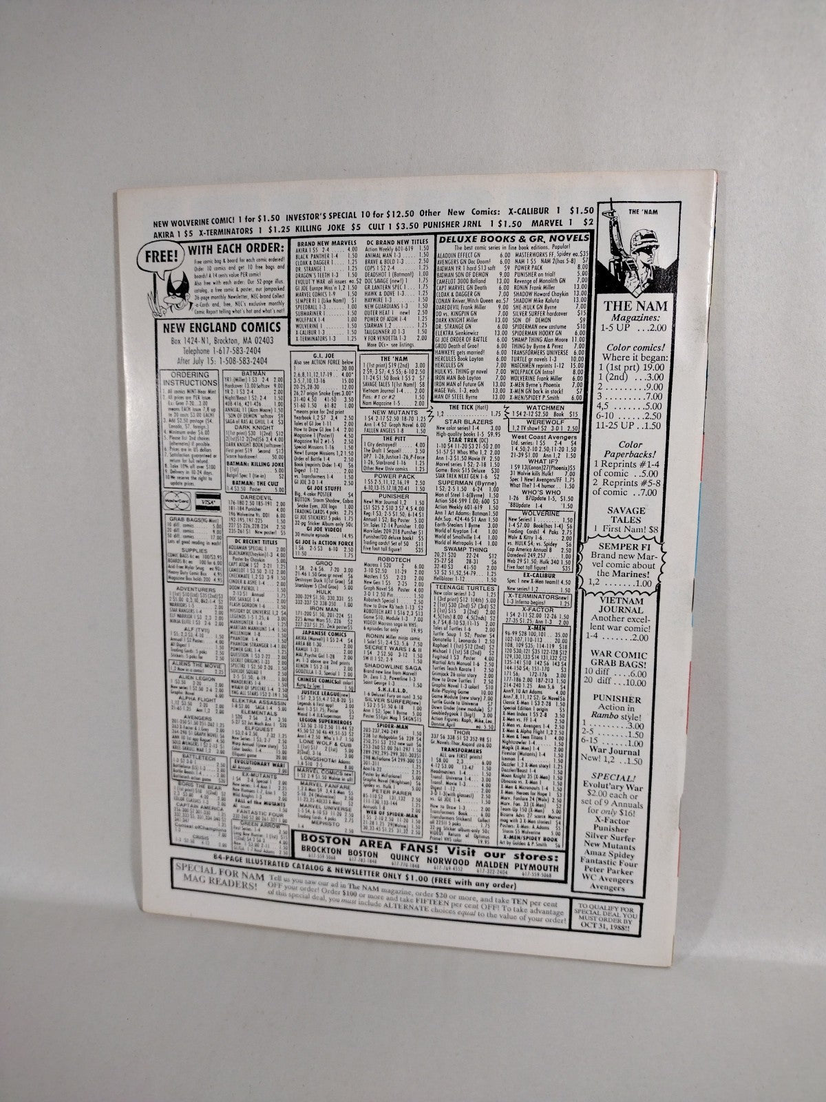 The NAM Magazine (1988) Marvel Comic Lot Set #1 2 3 4 5 7 Michael Golden FN