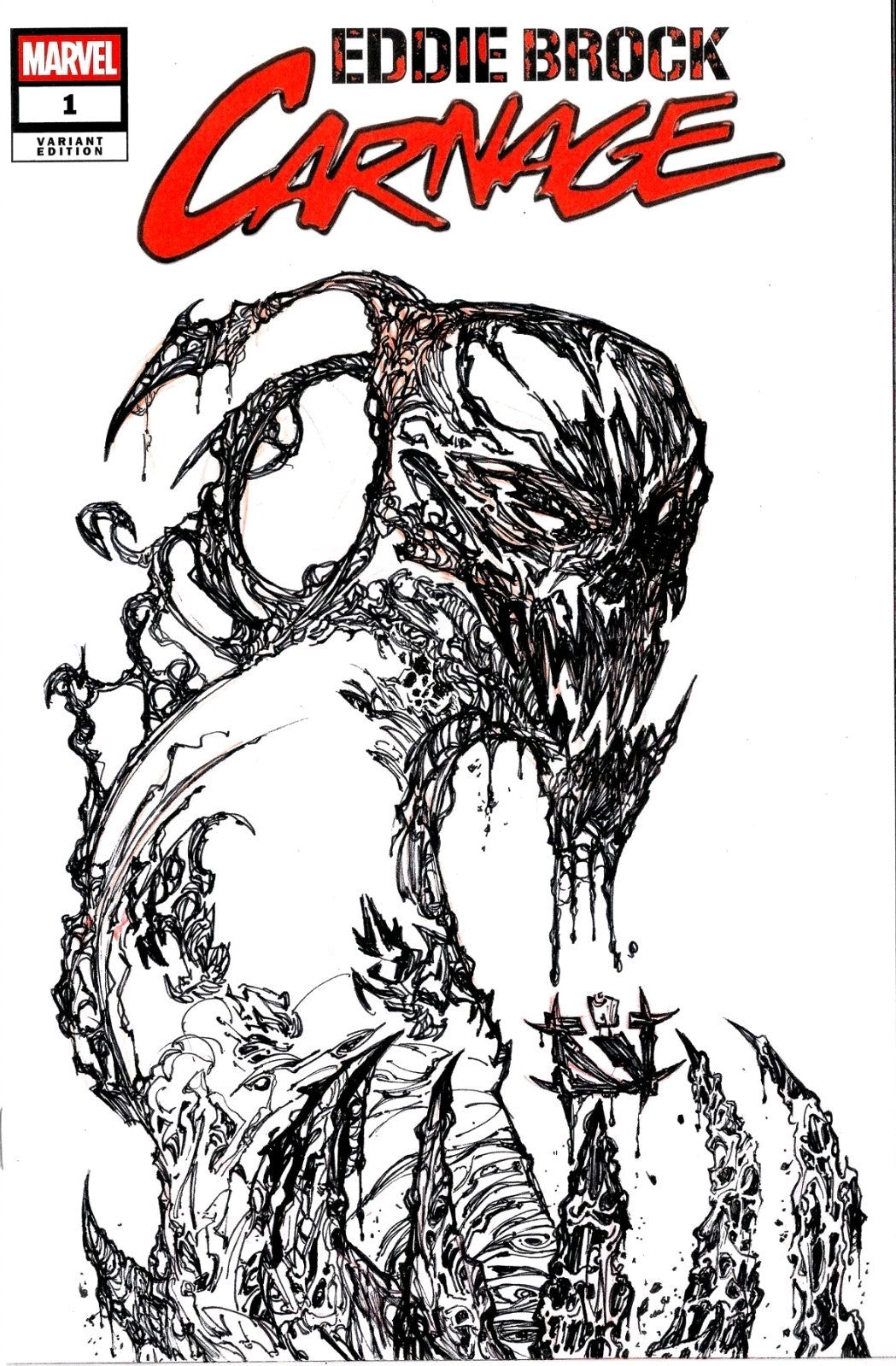 Eddie Brock Carnage #1 (2025) Marvel Sketch Cover Variant W Original JAG Art