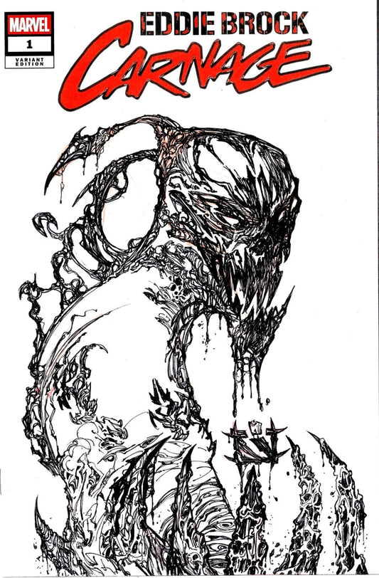Eddie Brock Carnage #1 (2025) Marvel Sketch Cover Variant W Original JAG Art