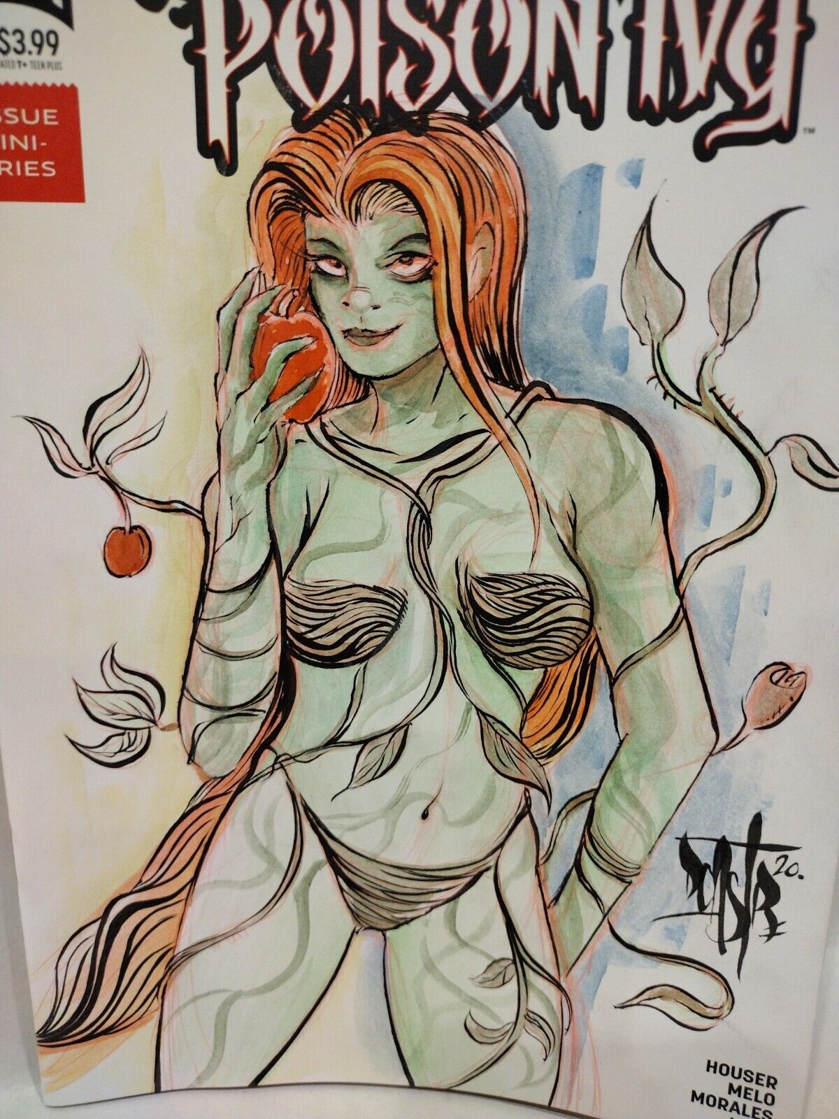 Harley Quinn & Poison Ivy #1 Blank Cover Comic W Original Watercolor DCastr Art