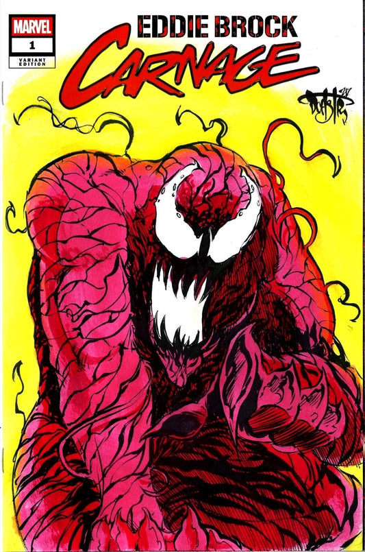 Eddie Brock Carnage #1 (2025) Marvel Sketch Cover Variant W Original DCastr Art