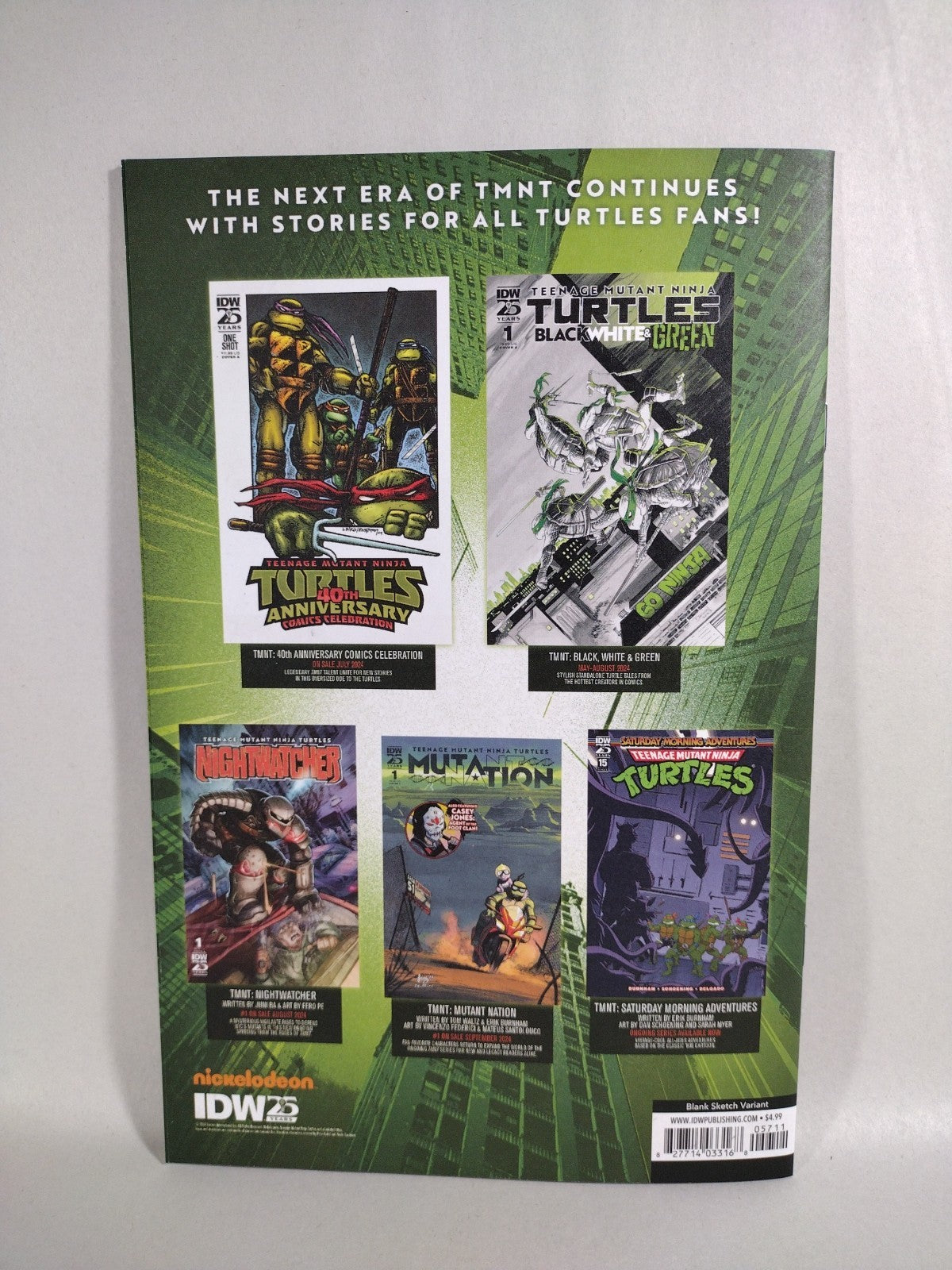 Teenage Mutant Ninja Turtles #1 (2024) IDW Sketch Cover Variant W Original Art