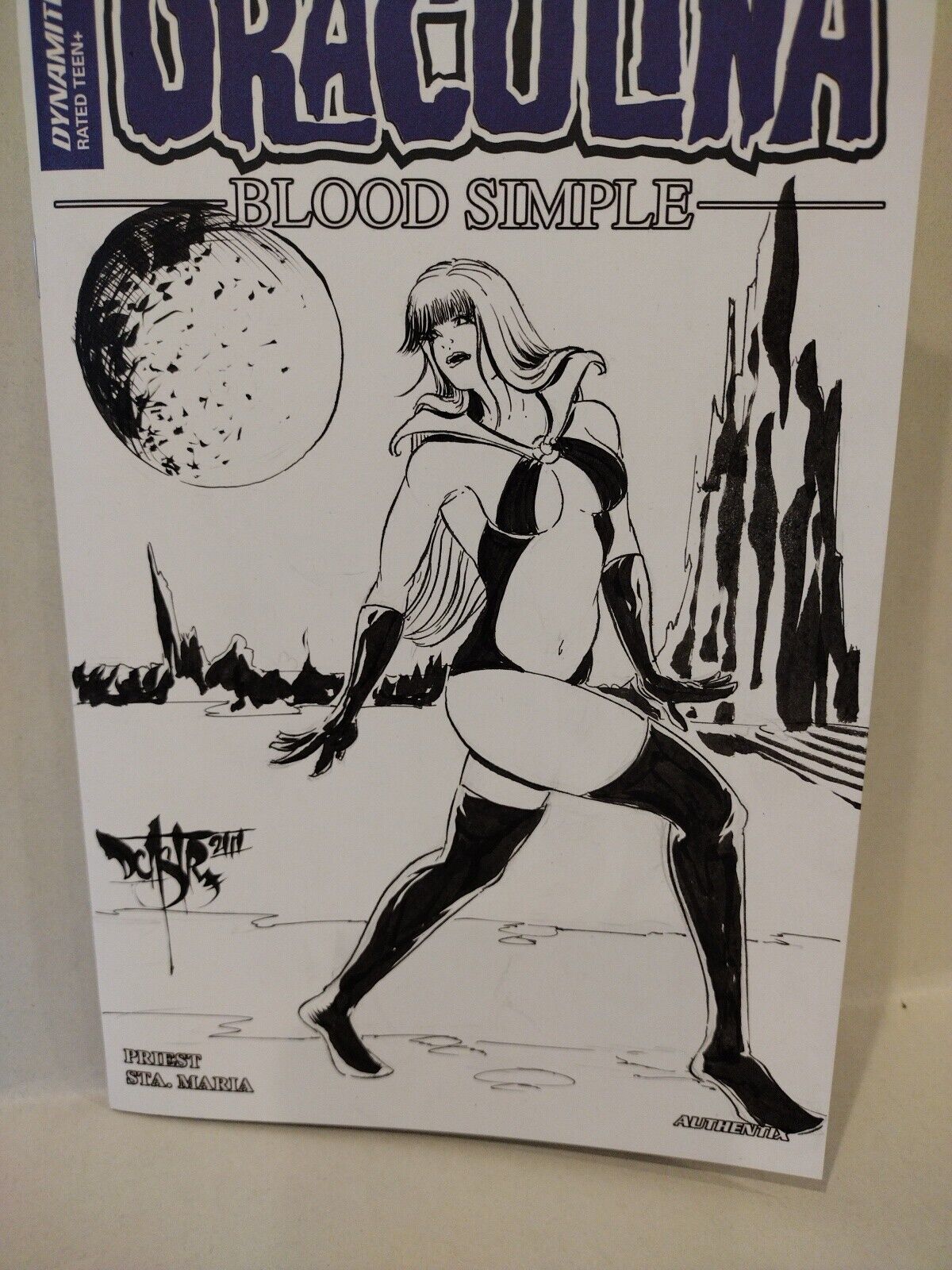 Draculina Blood Simple 1 (2023) Blank Cover Dynamite Comic w Original DCastr Art