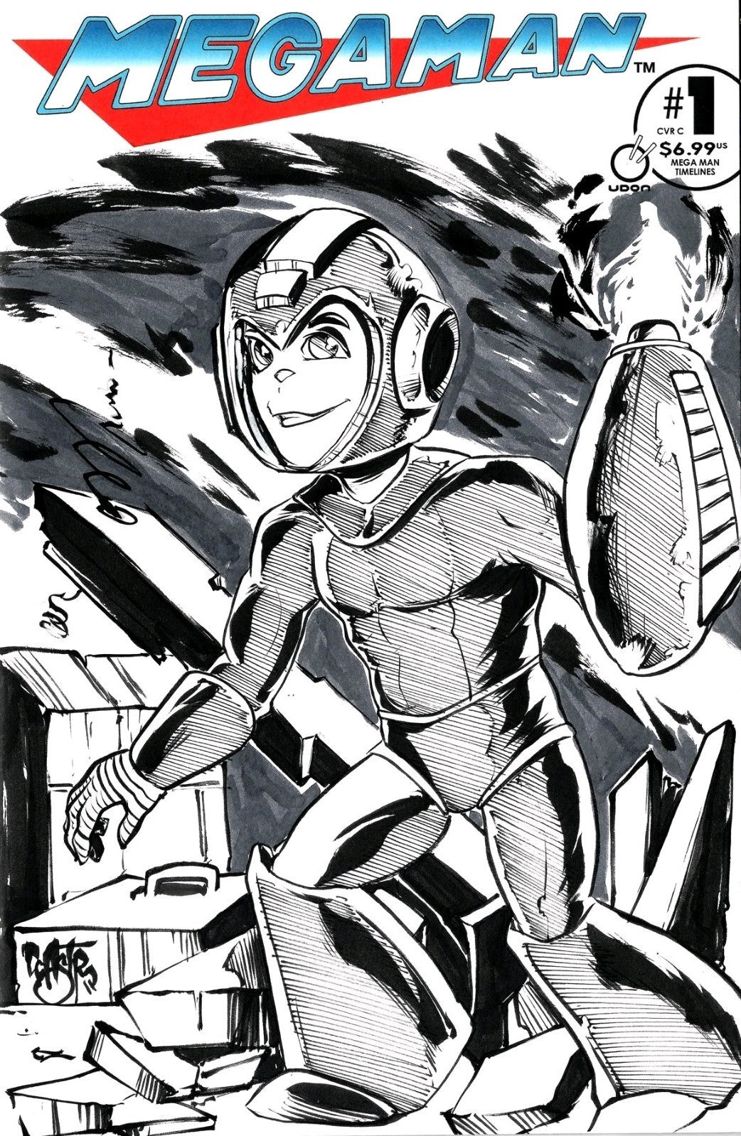 MegaMan Timelines #1 (2025) Udon Capcom Sketch Cover Comic W Original DCastr Art