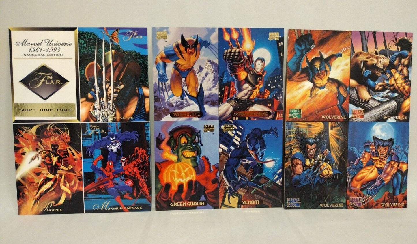 Marvel Comics (1994 1995) Universe Masterpieces Uncut Promo Sheet Lot Set