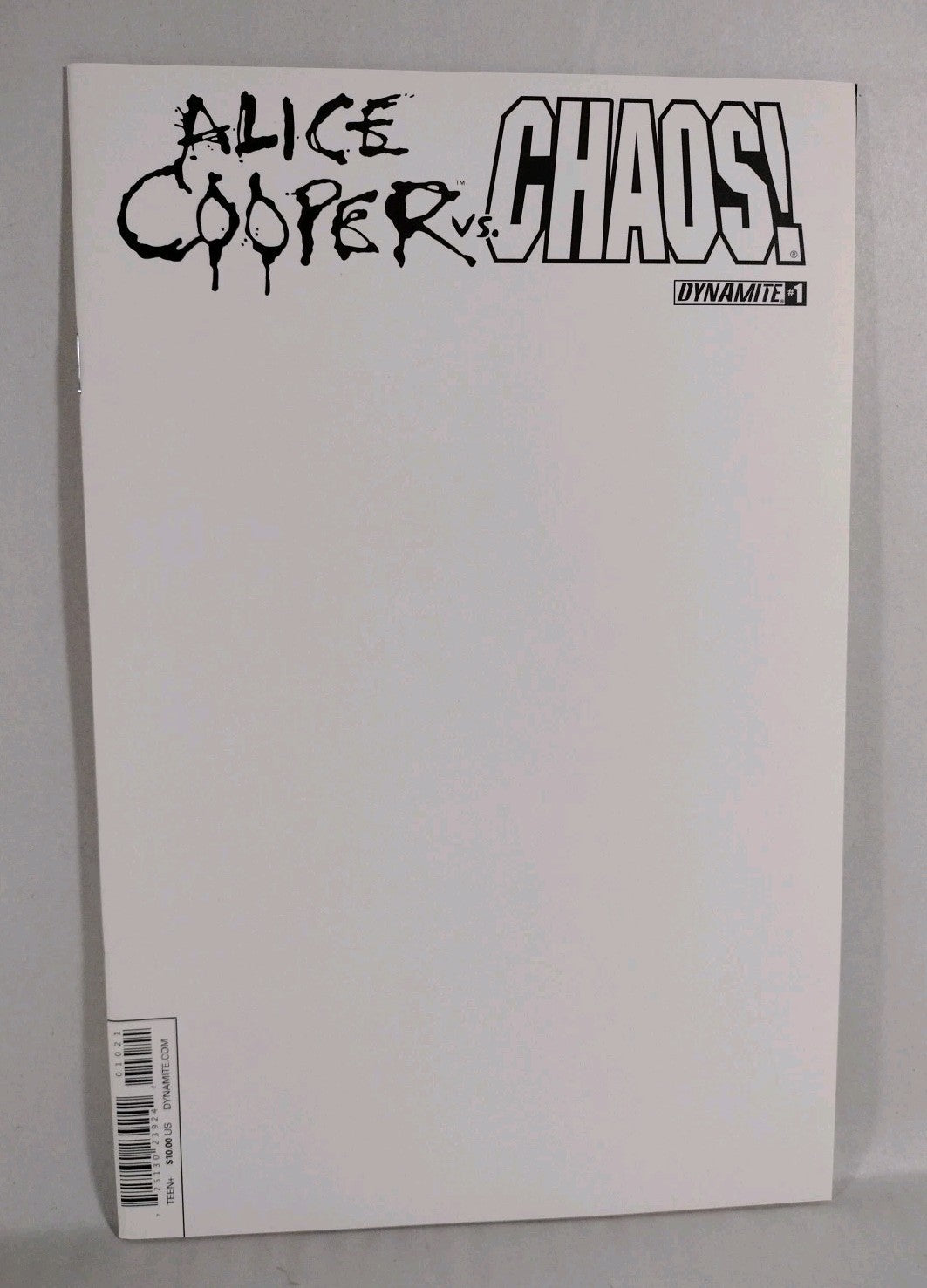 Alice Cooper vs Chaos! #1 (2015) Dynamite Blank Sketch Variant Cover Comic NM