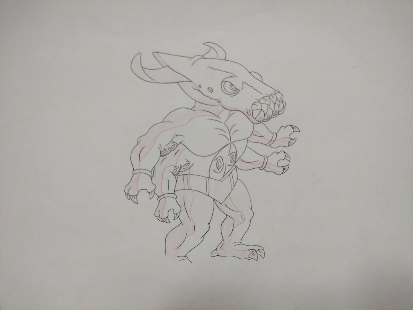 Street Sharks (1996) Original Animation Production Cel Killamari W Underdrawing 