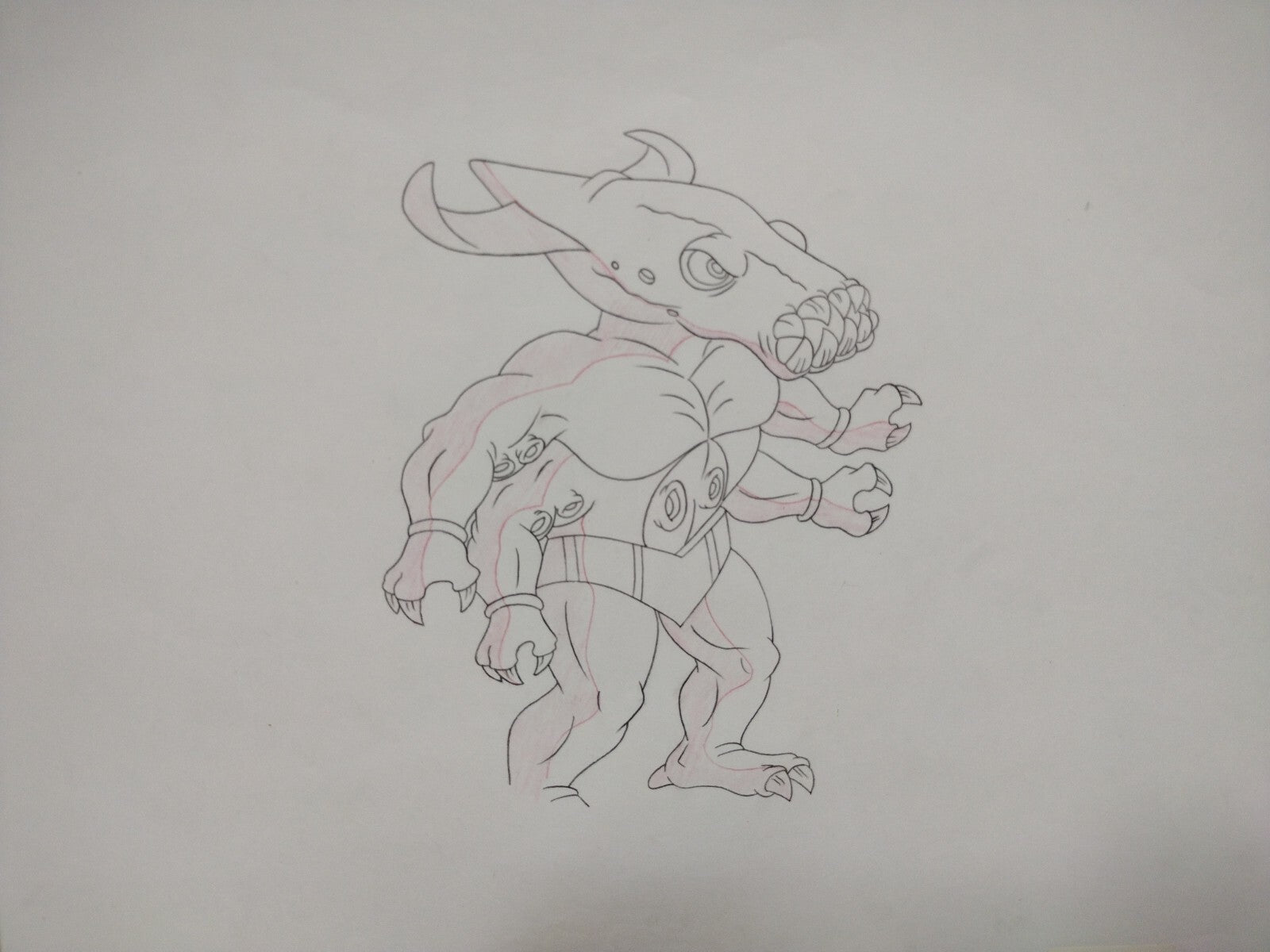 Street Sharks (1996) Original Animation Production Cel Killamari W Underdrawing 