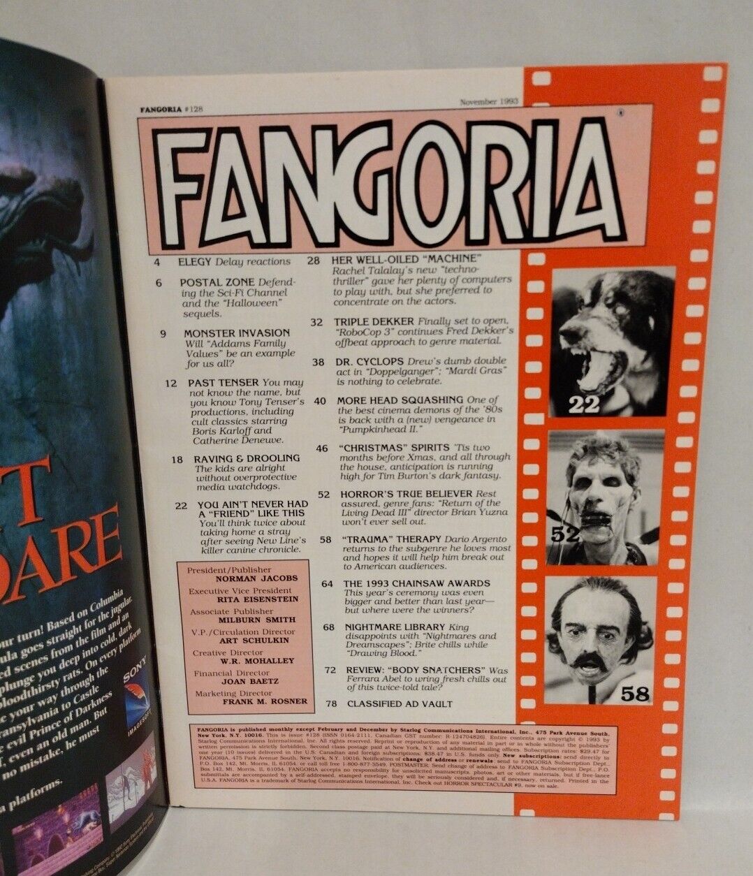 FANGORIA Magazine #128 (1993) Pumpkinhead II RTOLD III Man's Best Friend Burton