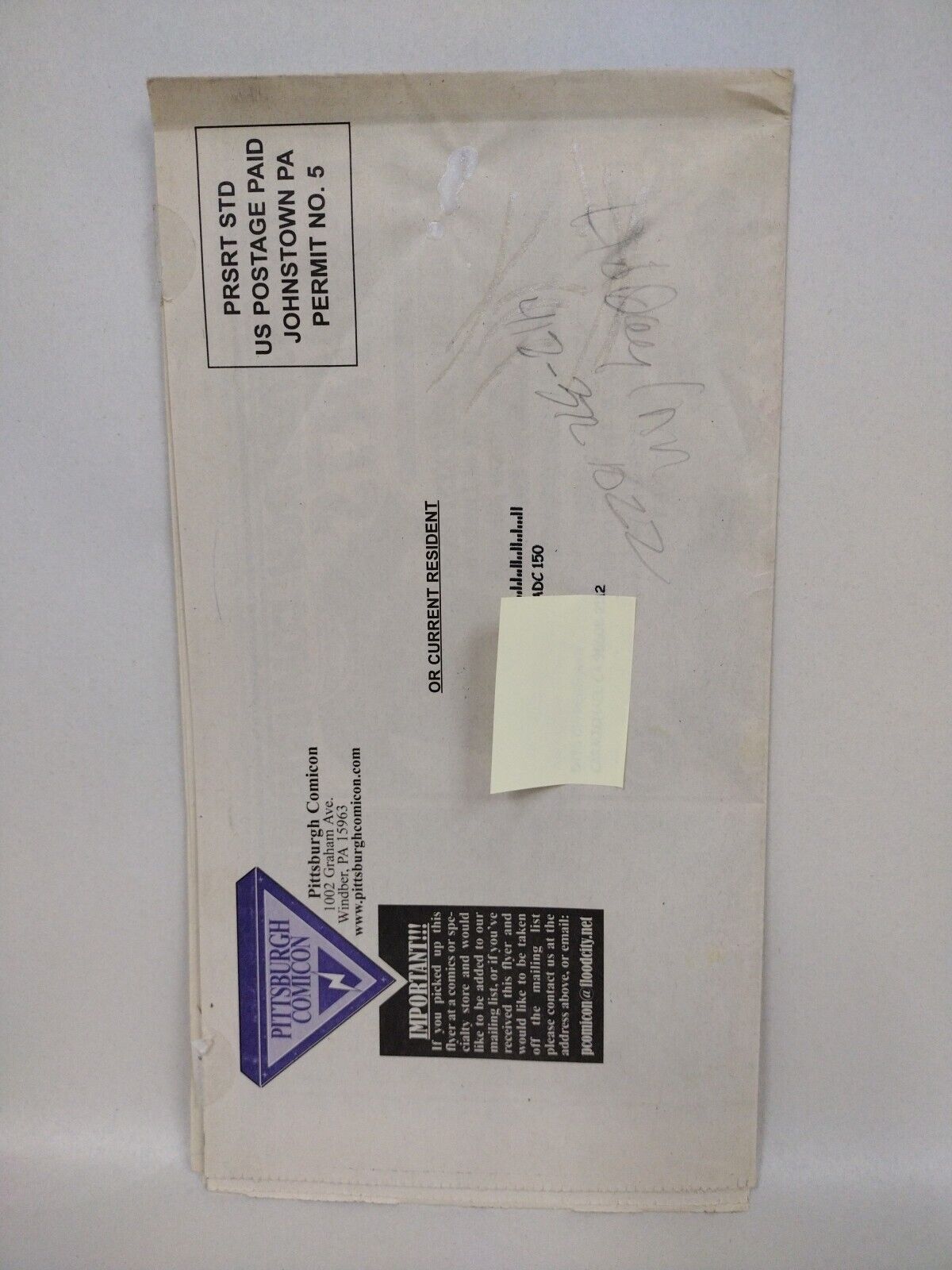 Pittsburgh Comic Con (2009) Newspaper Mailer Signed Tim Vigil