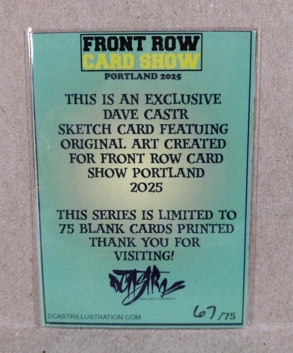 DCastr (2025) Front Row Show Exclusive Sketch Card W Original Blue Ranger Art