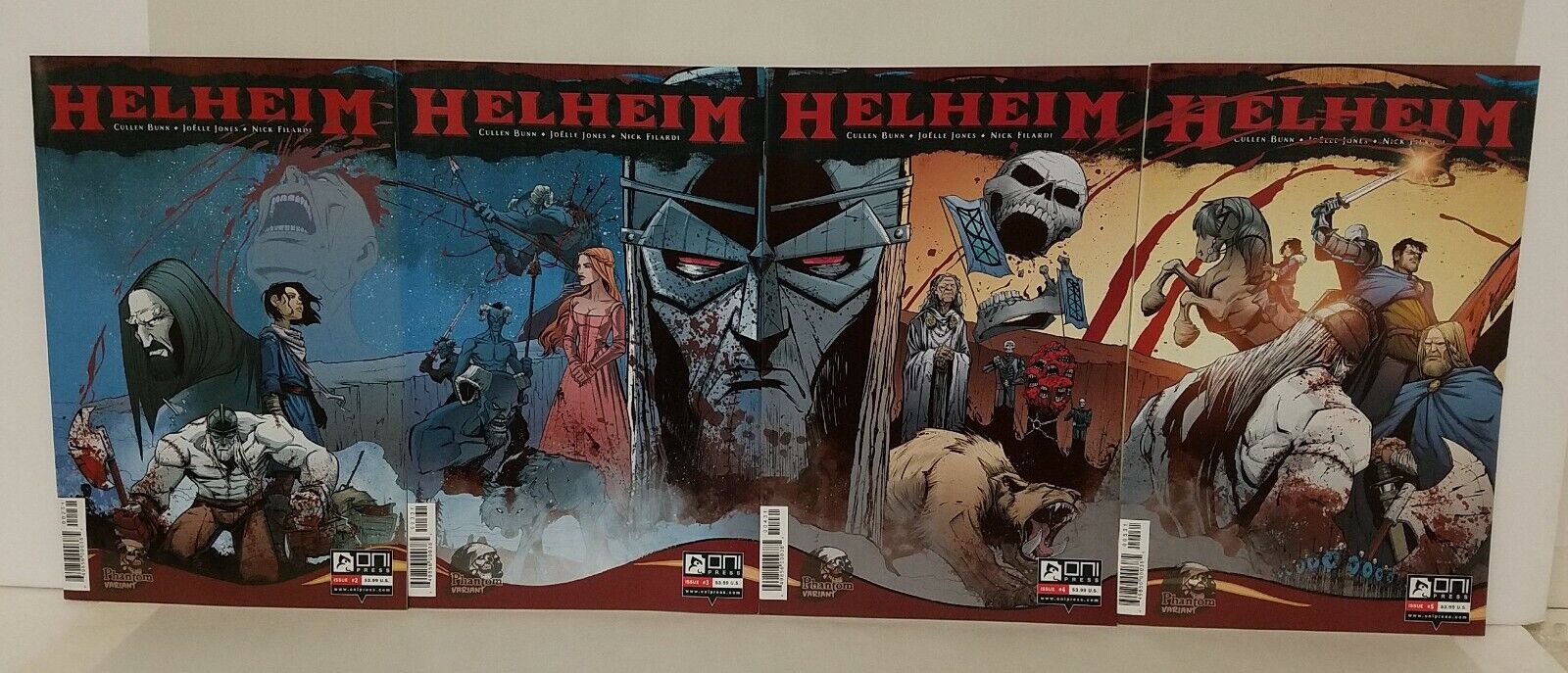 HELHEIM #2-5 EXCLUSIVE (2013) PHANTOM VARIANT CONNECTING COVER SET ONI PRESS