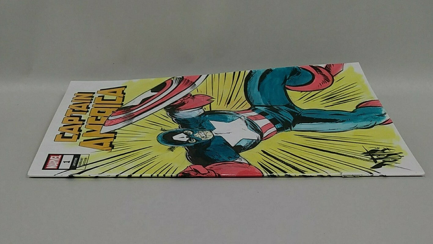 Captain America #1 (2018) Marvel Sketch Cover Comic W Original DCastr Art