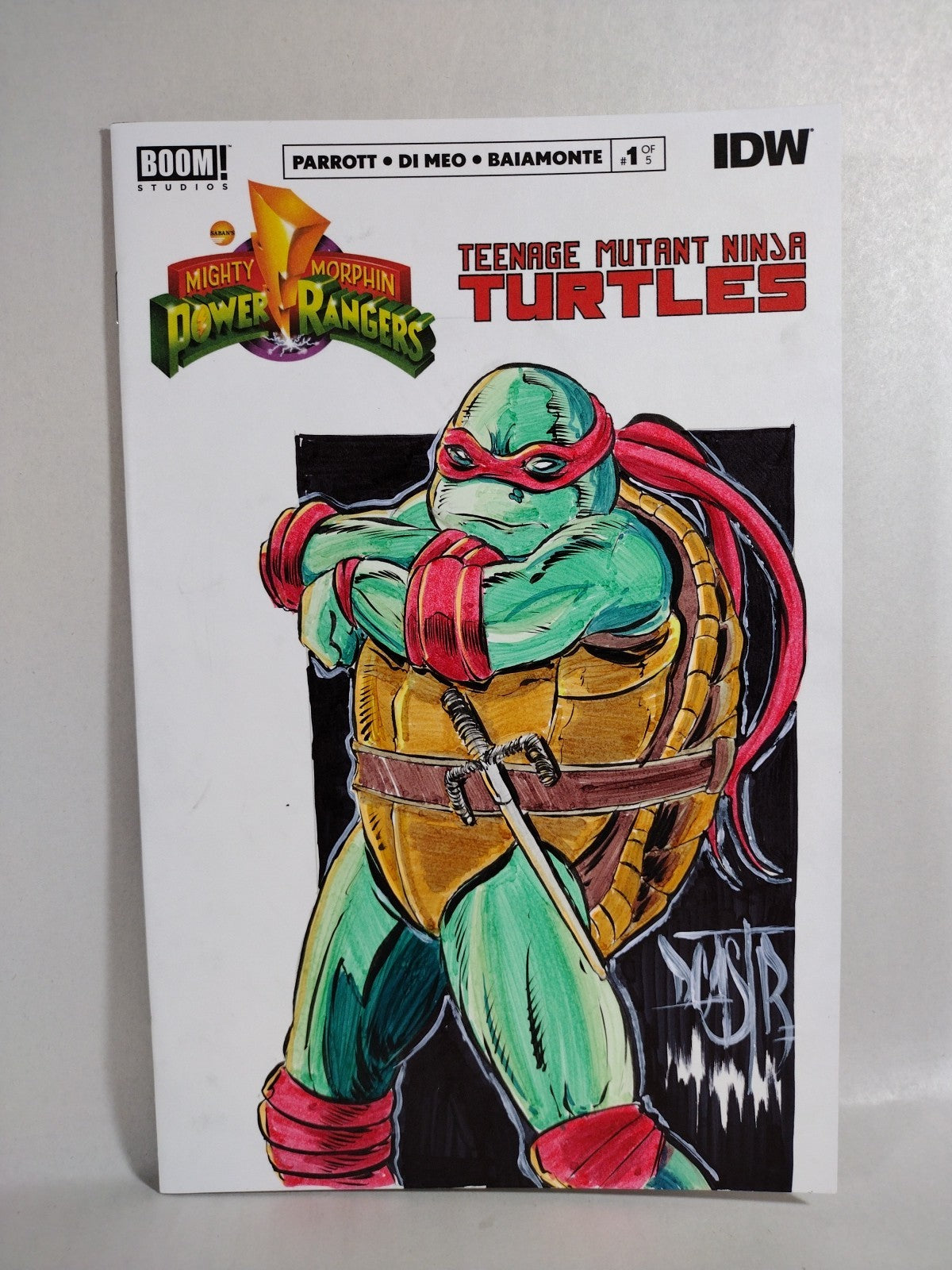 MMPR TMNT 1 (2019) IDW BOOM Sketch Cover Variant Comic W Original Dave Castr Art