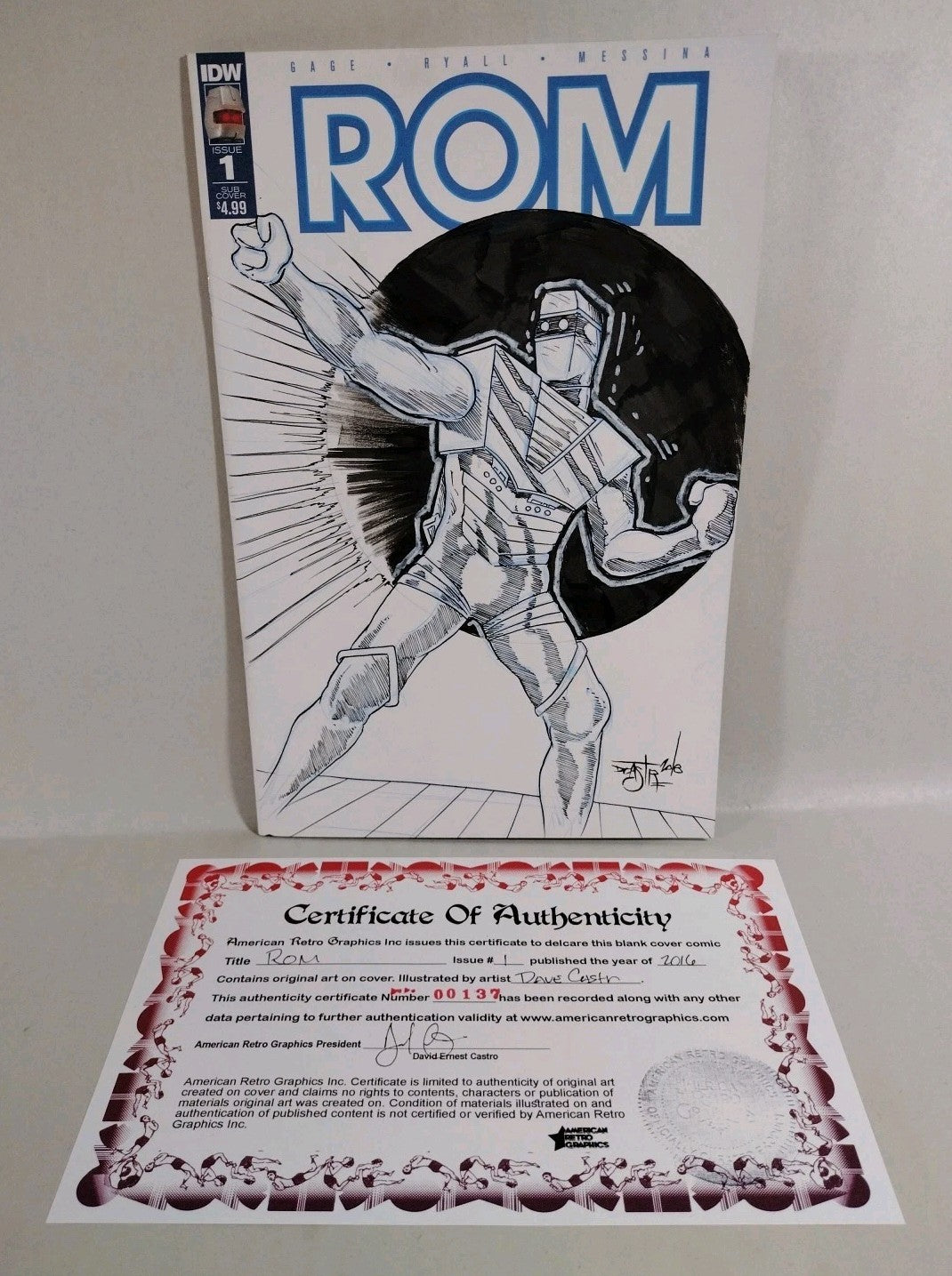 ROM #1 Facsimile Edition (2023) Marvel Sketch Variant W Original Dave Castr Art 