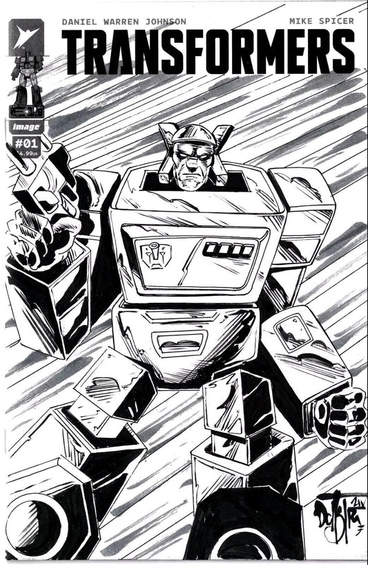 Transformers #1 (2023) Image Comic Sketch Variant Cover W Original Blaster Art