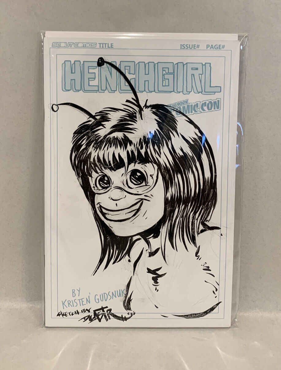 HENCHGIRL #1 Blank Variant Cover Comic 2015 W Original Art Dave Castr