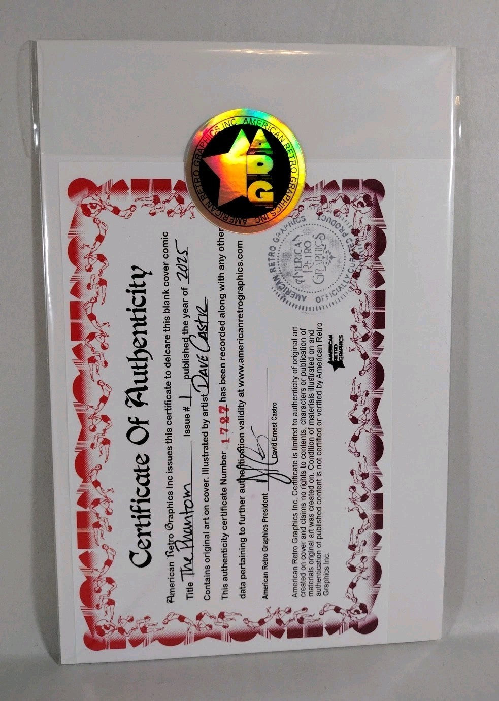 Phantom #1 (2025) Mad Cave Sketch Cover Variant Comic W Original Dave Castr Art