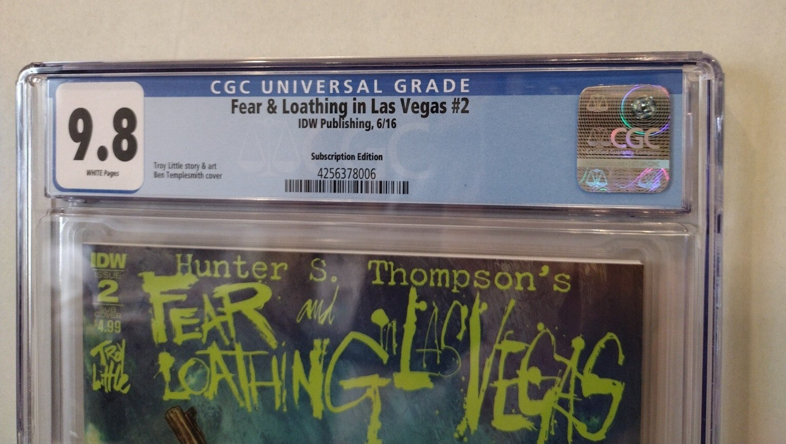 FEAR AND LOATHING IN LAS VEGAS 2 (2016 IDW Ben Templesmith Variant Comic CGC 9.8