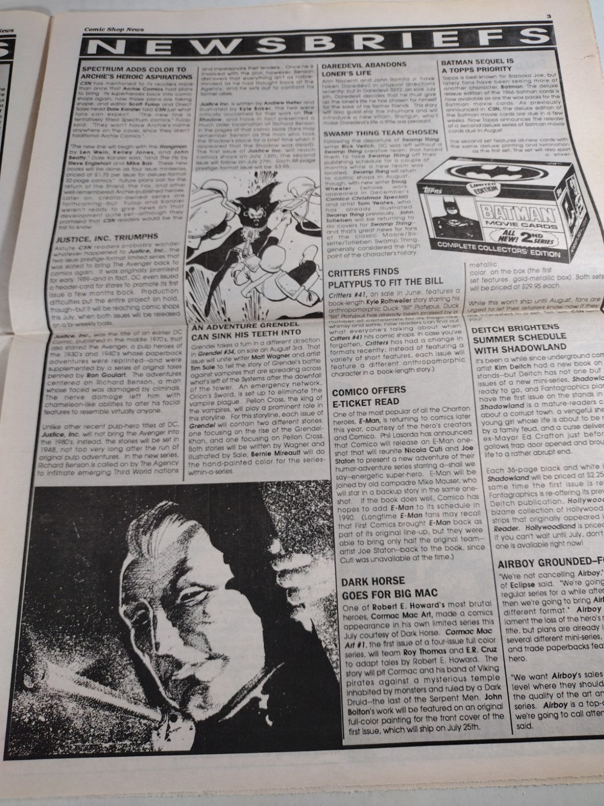 Comic Shop News #103 June 14th 1989 Newsletter The Shadow Punisher Batman Year 3