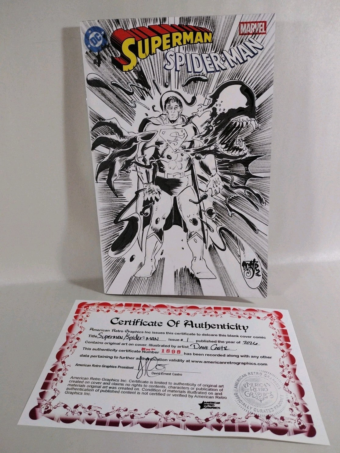 Superman Spiderman #1 (2026) DC Blank Sketch Cover Variant W Original DCastr Art