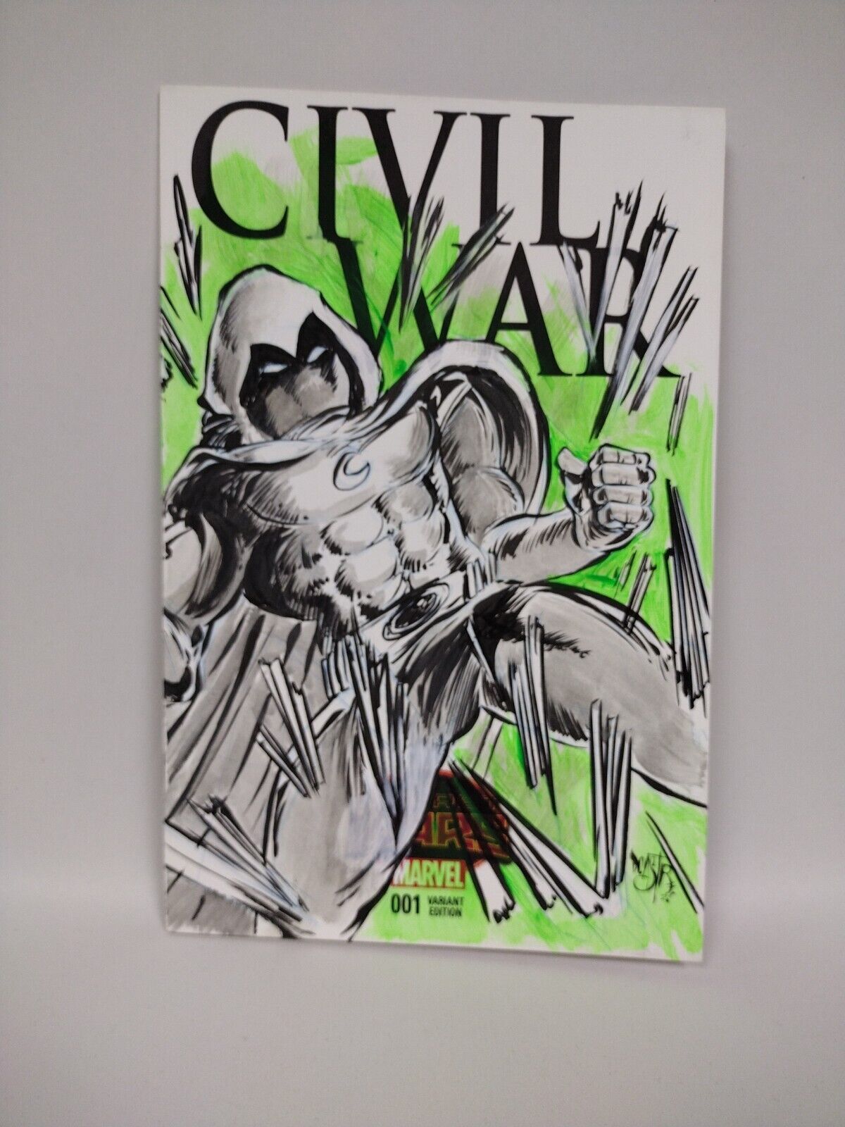 Secret Wars Civil War 1 2015 Marvel Blank Sketch Cover Original Moon Knight Art 