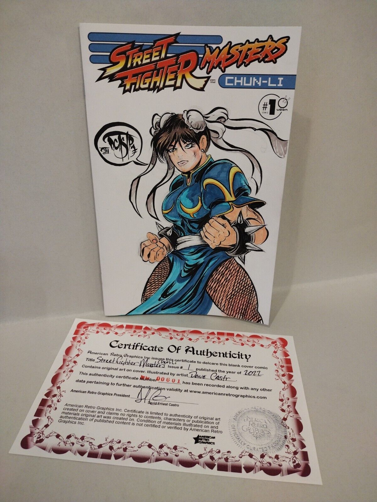 Street Fighter Masters Chun Li #1 UDON Blank Variant Comic W Original DCastr Art