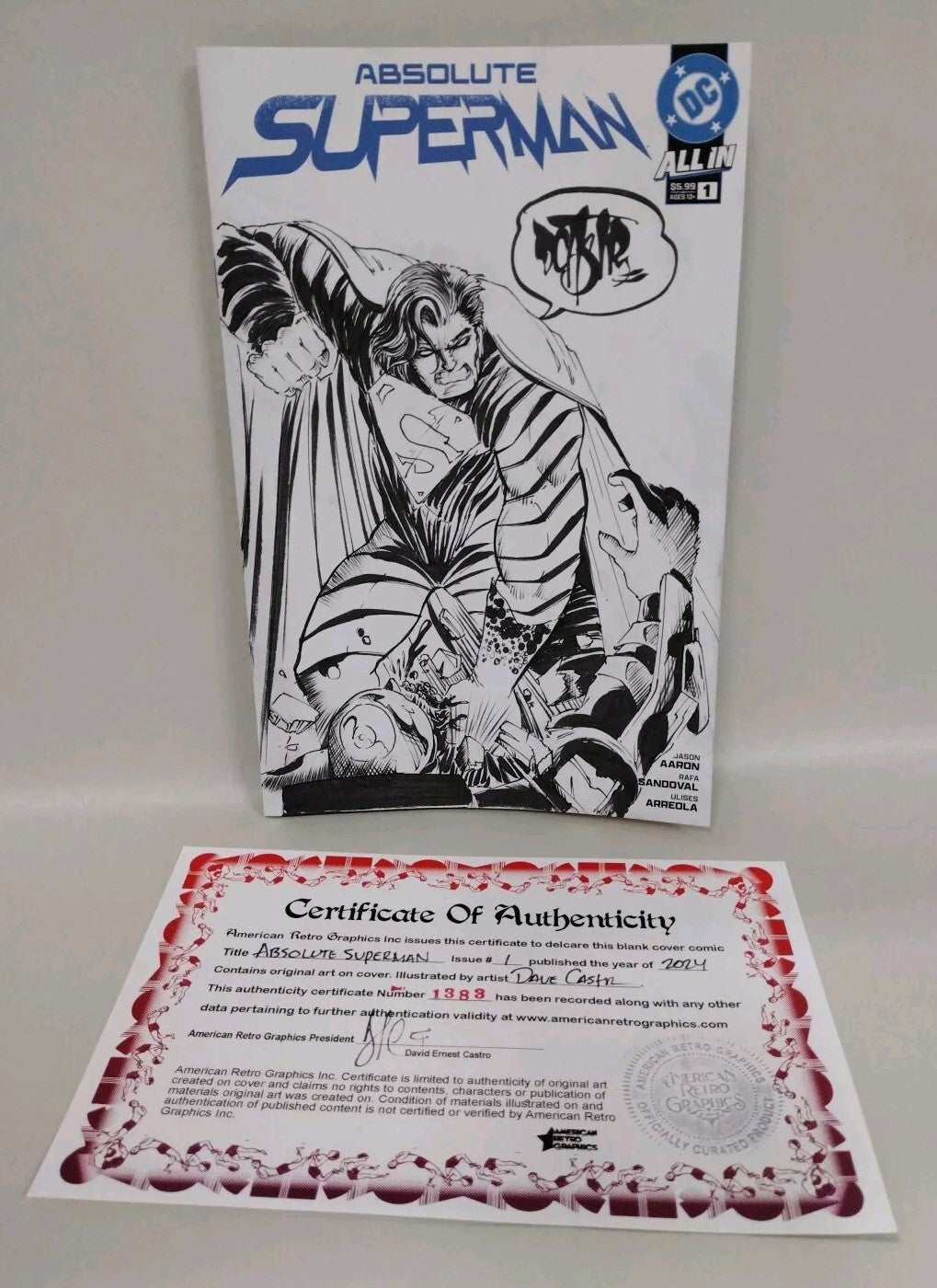 Absolute Superman 1 (2024) DC Comic Sketch Variant Cover W Original DCastr Art