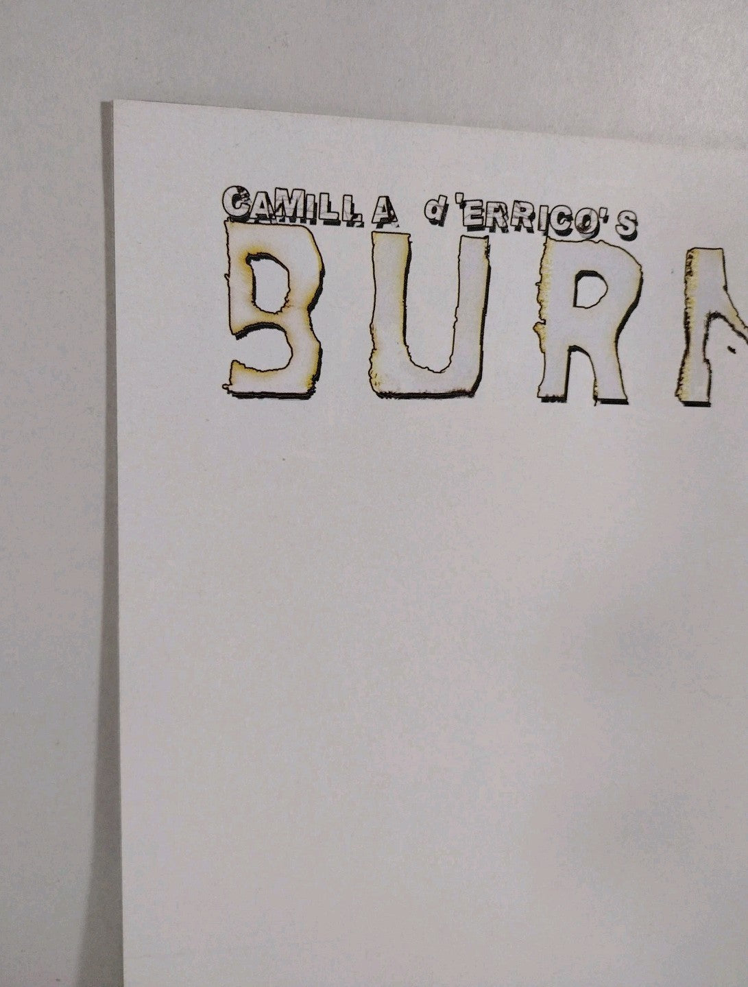 Burn #1 (2008) Camilla D' Errico Arcana Comic Variant Blank Sketch Flip Cover 
