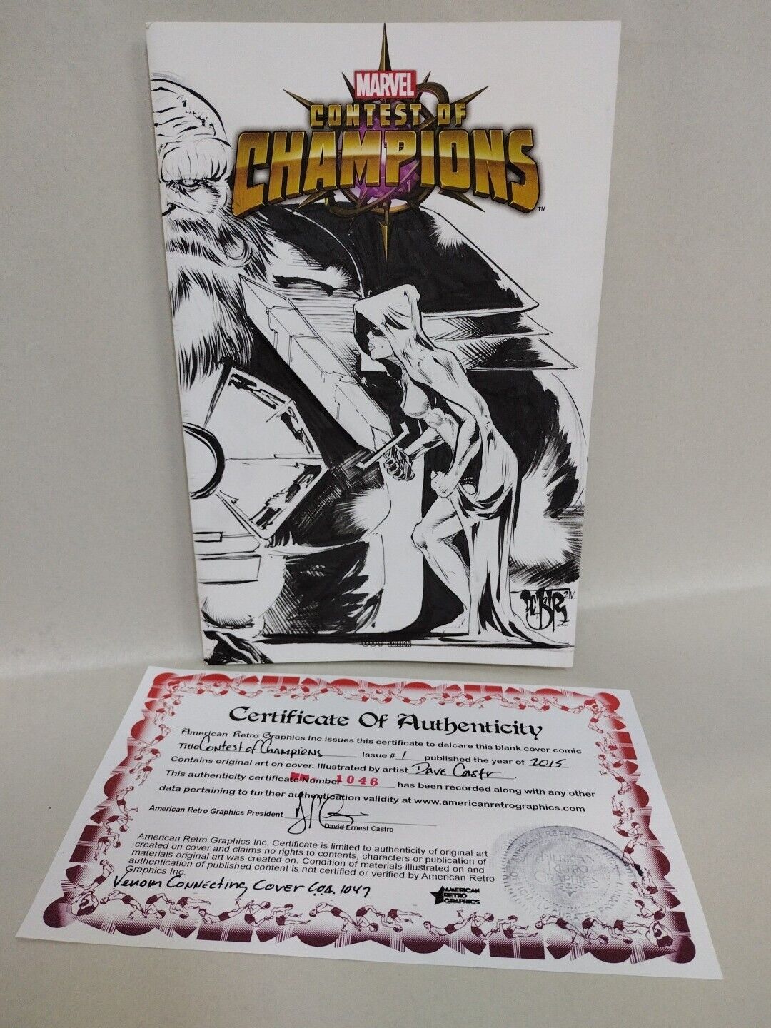 Contest Of Champions #1 (2015) Marvel Sketch Variant Comic W Original GAMORA Art