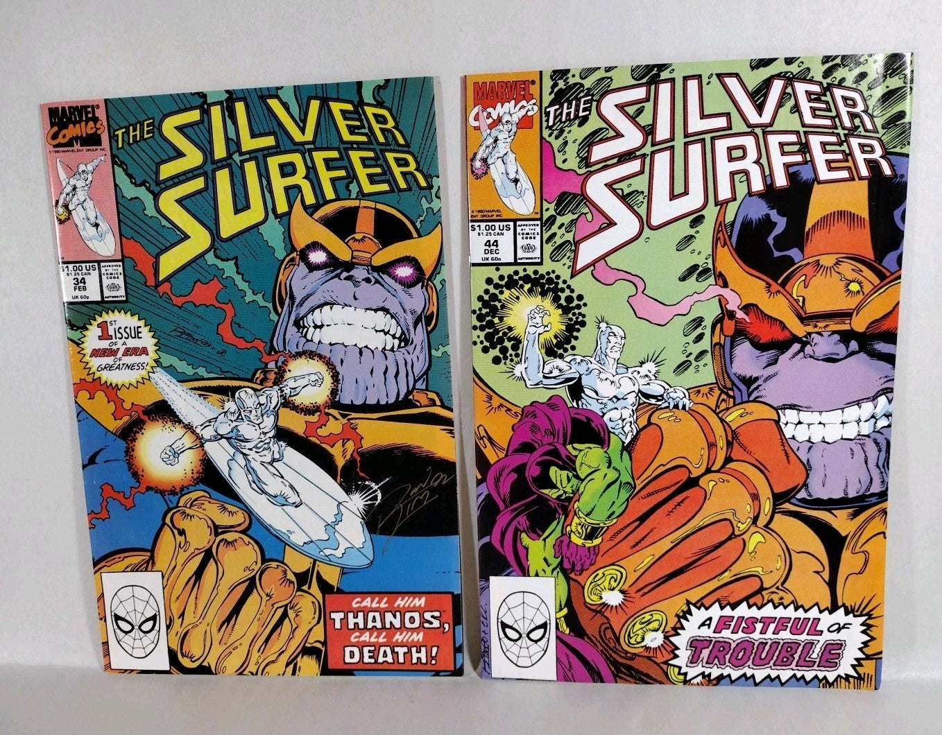 Silver Surfer (1990) Marvel Comic Lot #34 44 1st Thanos Return Infinity Gauntlet