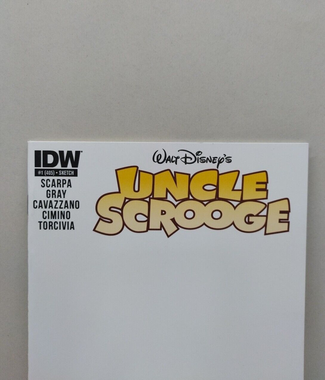 Uncle Scrooge, Walt Disney #1 Blank Sketch Variant Cover LEGACY NUMBER 405) NEW