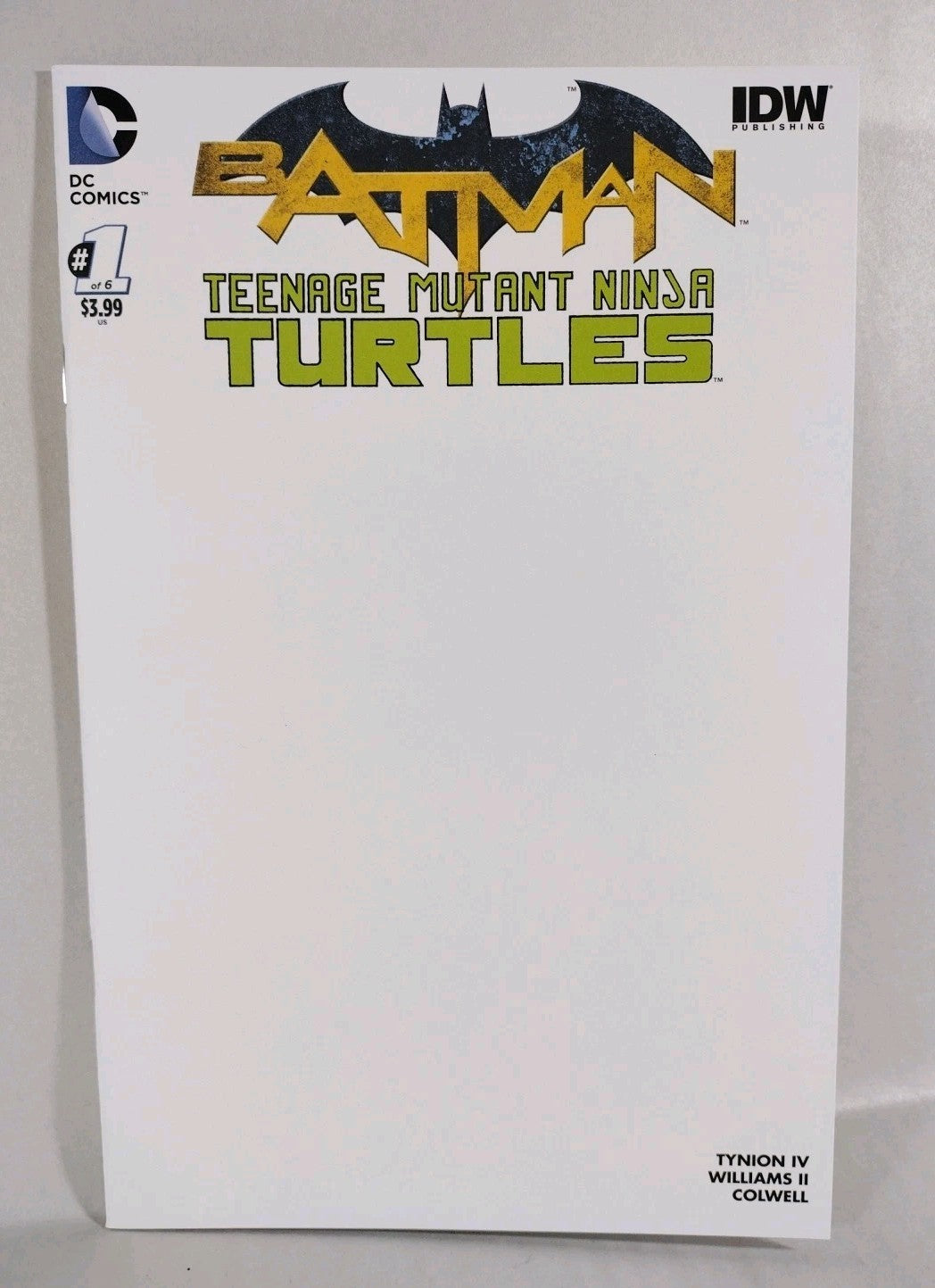 Batman TMNT #1 (2016) IDW DC Blank Sketch Cover Variant Comic