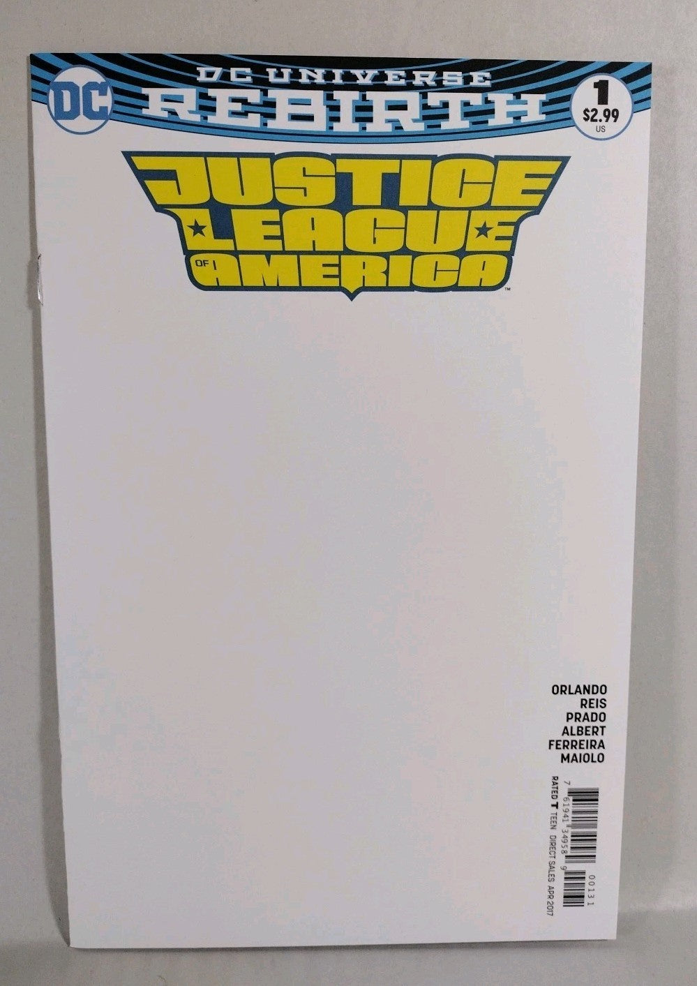 Justice League of America #1 (2017) DC Comic Blank Sketch Variant New NM