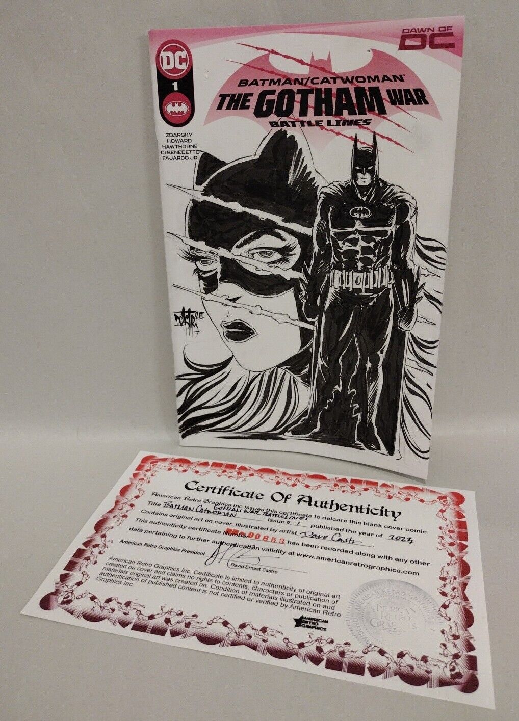 Batman Catwoman Gotham War 1 (2023) Sketch Variant Comic W Original Dcastr Art