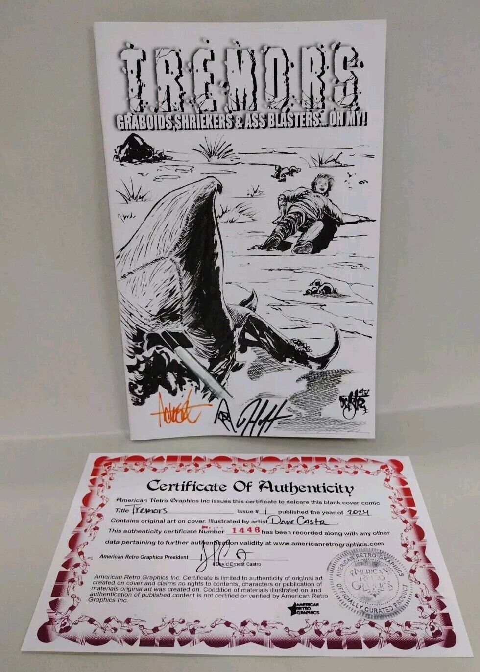 TREMORS #1 (2024) Aequitas Comic Sketch Cover W Original Dave Castr Graboid Art