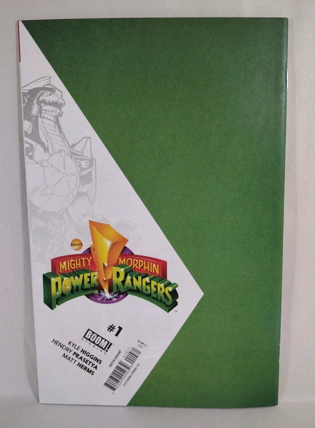 Mighty Morphin Power Rangers #1 (2016) Boom Blank Cover Variant Comic NM